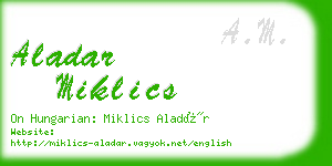 aladar miklics business card